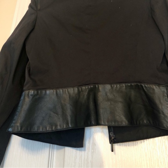 Laundry by Shelli Segal LAMB LEATHER waist cotton spandex tapered cropped jacket - Picture 9 of 13